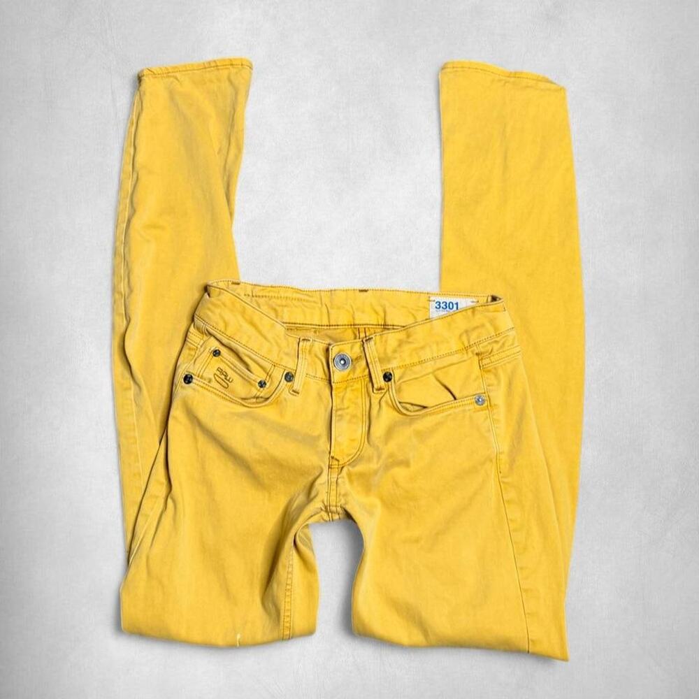 24x32 | MUSTARD YELLOW G-STAR RAW 3301 SKINNY JEANS